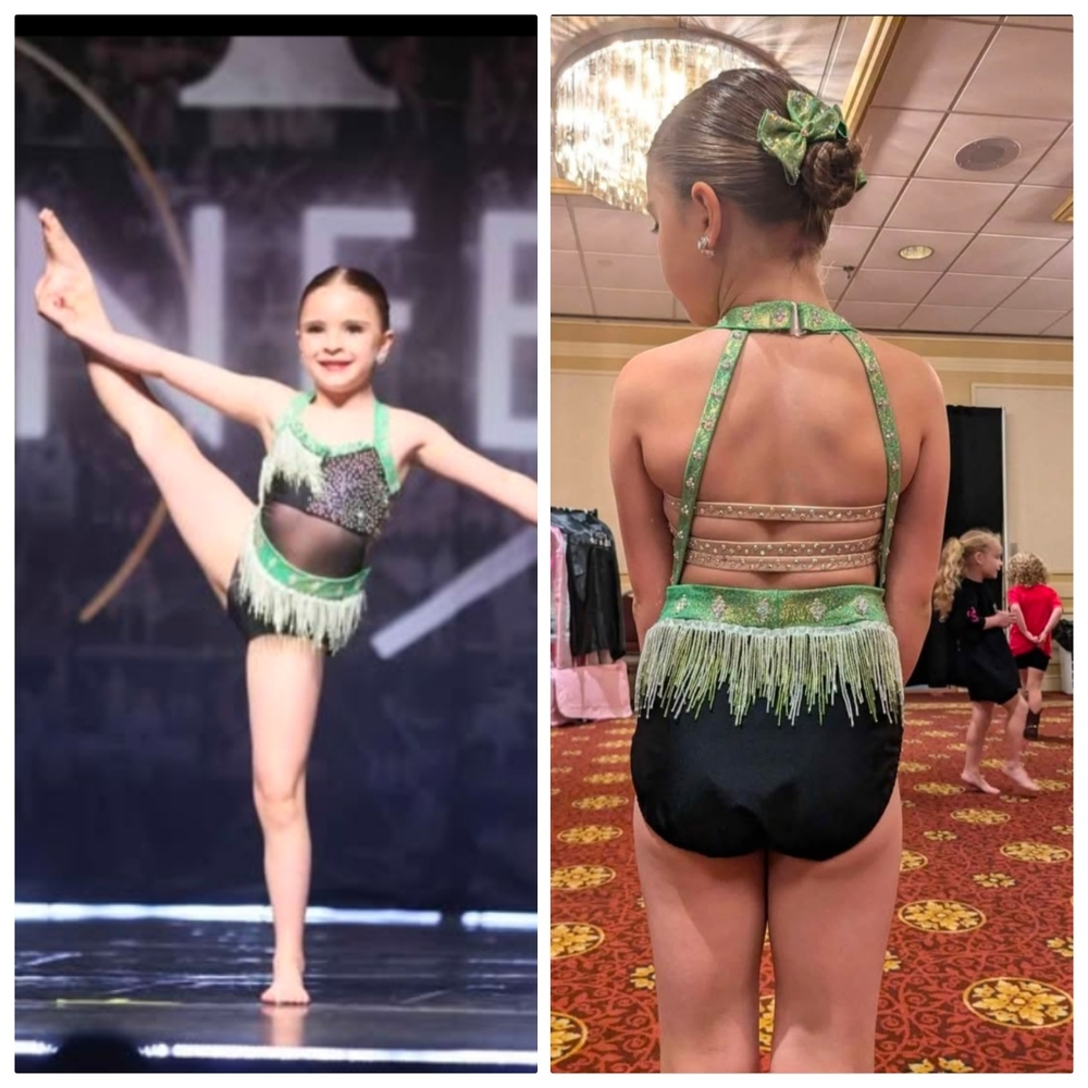 Green and Black Custom Dance Costume CM